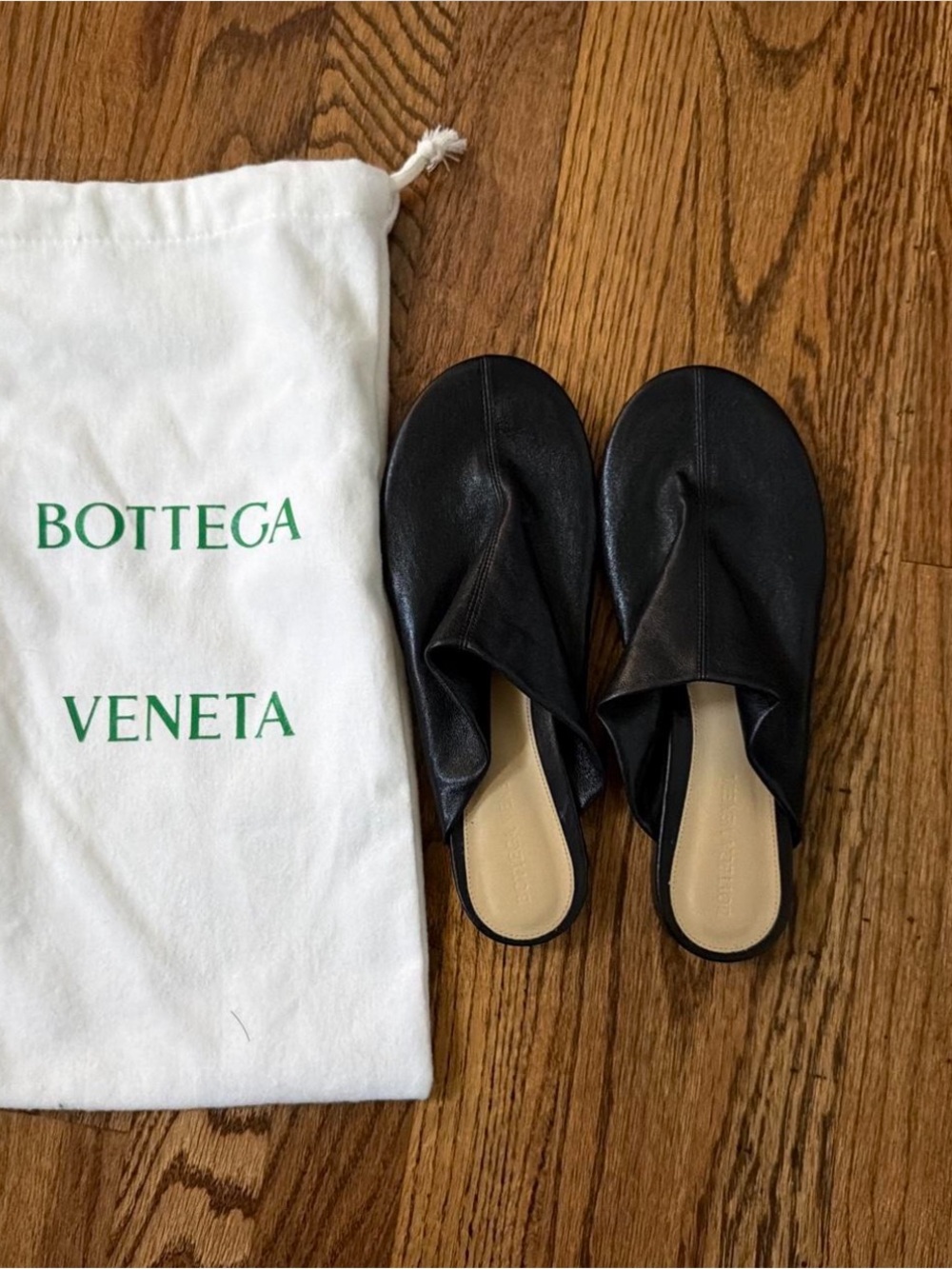 Bottega Veneta Black Leather Dot Sock Slip-On Mules